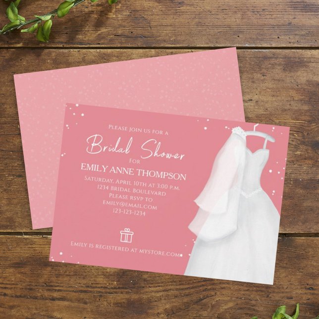 Bridal Shower Elegant Bride Wedding Vintage Gown Invitation (Creator Uploaded)