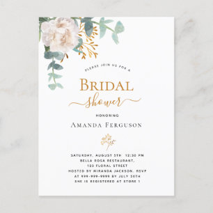 Bridal Shower elegant floral eucalyptus greenery Postcard