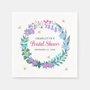 Bridal Shower Elegant Floral Wildflowers Garland Napkin