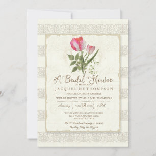 Bridal Shower Elegant Garden Floral Tulips Wedding Invitation