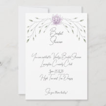 Bridal Shower Elegant Leaf and Pink Lotus