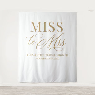 Bridal shower elegant Miss to Mrs backdrop Tapestry