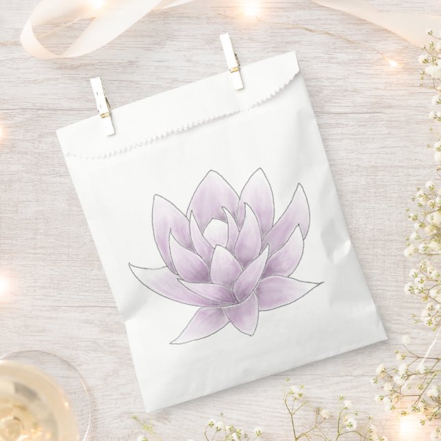 Bridal Shower Elegant Pink Lotus Favour Bags (Clipped)