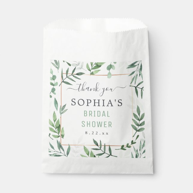 Bridal Shower Elegant Watercolor Wedding Favour Bags (Front)
