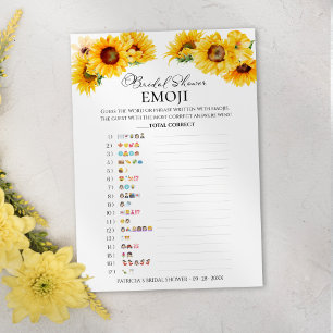 Bridal Shower Emoji   Fall Floral Pictionary Card