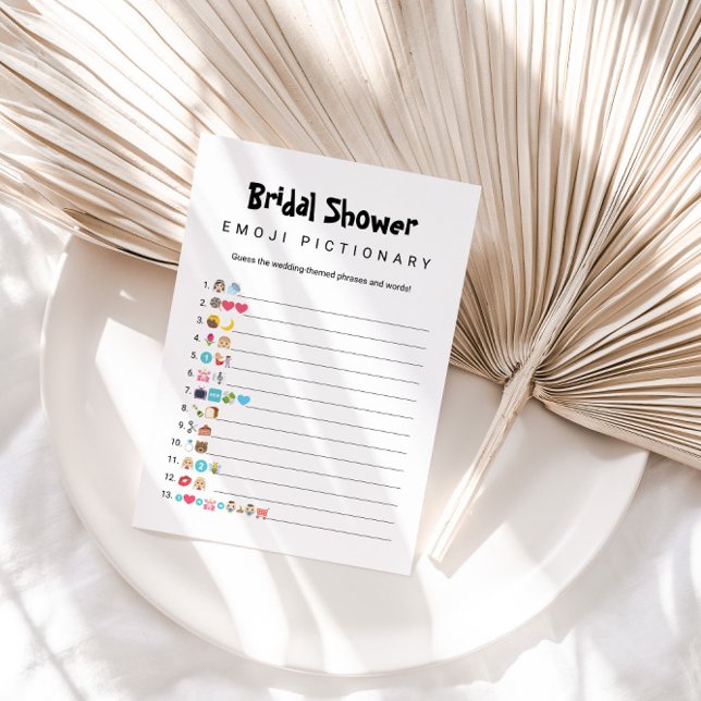Bridal Shower Emoji Pictionary Game Card (Creator Uploaded)