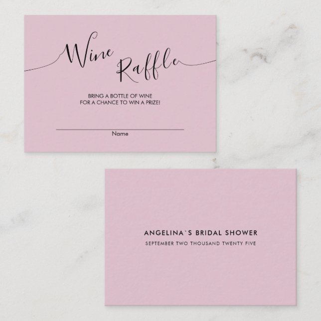 Bridal shower Enclosure Cards in a modern design. (Front/Back)