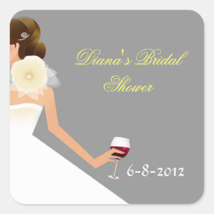 Bridal Shower Esemble Square Sticker