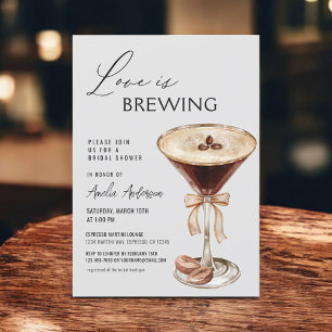 Bridal Shower Espresso Martini Love is Brewing  Invitation
