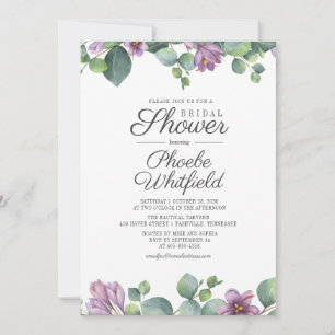 Bridal Shower Eucalyptus Greenery Floral Invitation