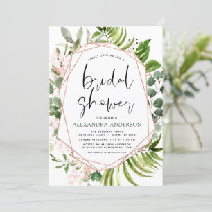 Bridal Shower Eucalyptus Greenery Rose Gold Invitation