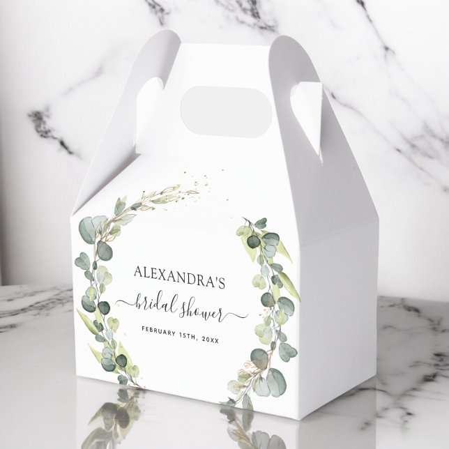 Bridal Shower Eucalyptus Greenery Succulent Favour Box (Creator Uploaded)