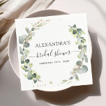 Bridal Shower Eucalyptus Greenery Succulent Napkin<br><div class="desc">Eucalyptus Greenery Succulent Botanical Watercolor Spring Wedding Napkins on white background - includes beautiful and elegant script typography with modern botanical leaves and greenery for the special Wedding day celebration.</div>