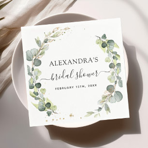 Bridal Shower Eucalyptus Greenery Succulent Napkin
