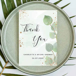 Bridal Shower eucalyptus greenery thank you card