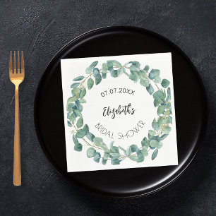 Bridal Shower eucalyptus greenery wreath Napkin
