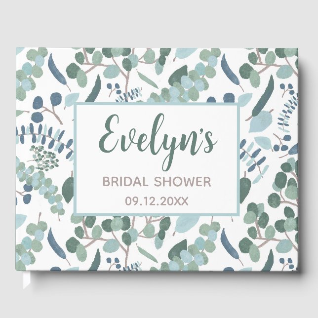 Bridal Shower Eucalyptus Guest Book (Front)