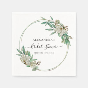 Bridal Shower Eucalyptus Magnolia Greenery Napkin