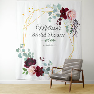 Bridal Shower Eucalyptus Photo Booth Backdrop Tapestry