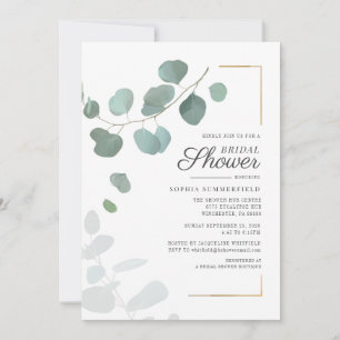 Bridal Shower Eucalyptus Script Greenery Succulent Invitation