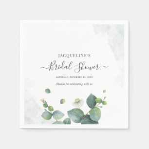 Bridal Shower Eucalyptus Succulent Greenery Napkin