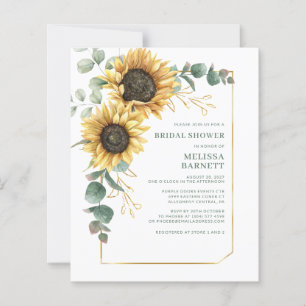 Bridal Shower Eucalyptus Sunflower Floral Invite