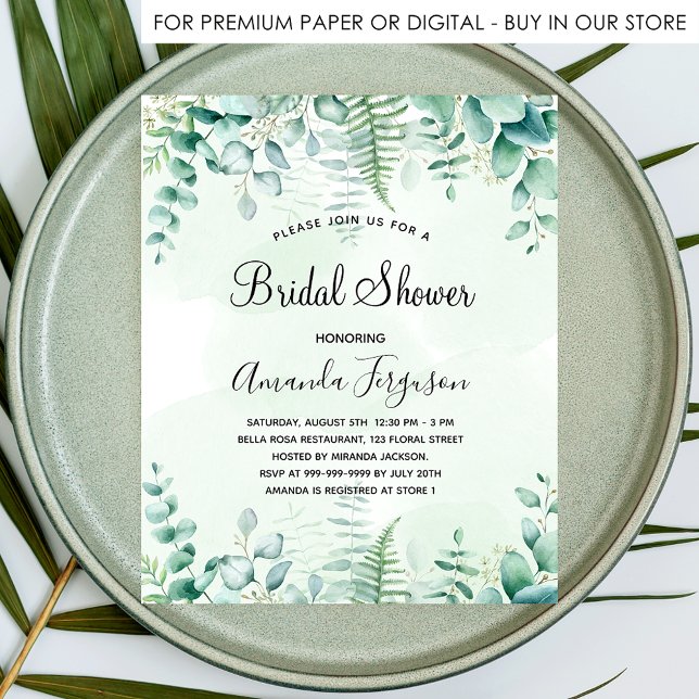 Bridal shower eucalyptus woodland invitation (Creator Uploaded)