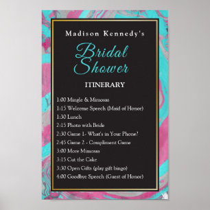 Bridal Shower Events Teal Fab Fun Poster