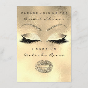 Bridal Shower Eye Gold Sparkly Lips Nr 1 :) Invitation