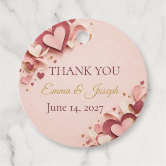 Bridal shower fall in love favour tag