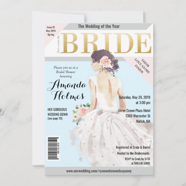 Bridal Shower Fashion Magazine Invitation (Front)