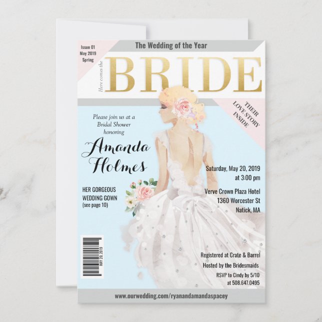 Bridal Shower Fashion Magazine Invitation (Front)