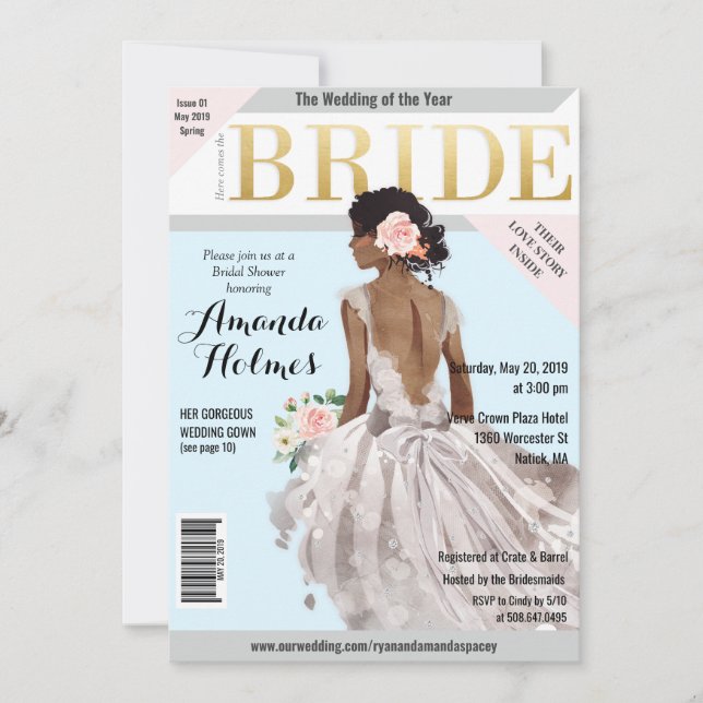 Bridal Shower Fashion Magazine Invitation (Front)