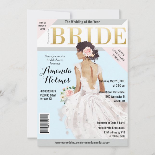 Bridal Shower Fashion Magazine Invitation (Front)