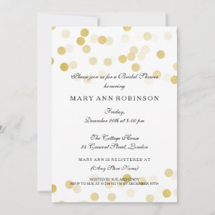 Bridal Shower Faux Gold Foil Glitter Lights Invitation