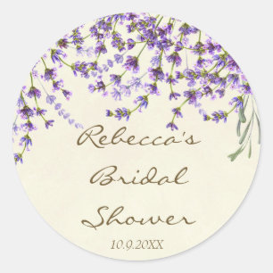 bridal shower favors stickers lavender floral