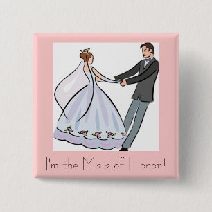 Bridal Shower Favour-Maid of Honour 15 Cm Square Badge