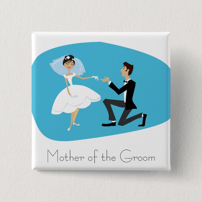 Bridal Shower Favour-Mother of the Groom 15 Cm Square Badge (Front)
