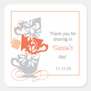 Bridal Shower Favour Sticker - Tea