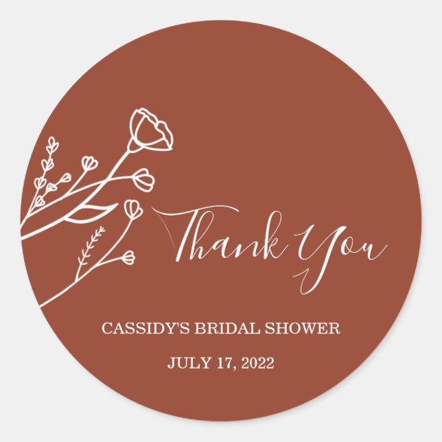 Bridal Shower Favour Stickers (Front)