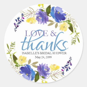 Bridal Shower Favour Stickers Spring Flowers