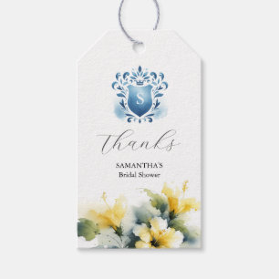 Bridal Shower Favour Tags Watercolor Flowers