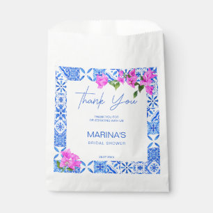 Bridal shower favours Blue Tiles Bougainvillea  Favour Bags