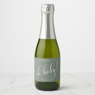 Bridal Shower Favours Minimalistic Sage Green  Sparkling Wine Label