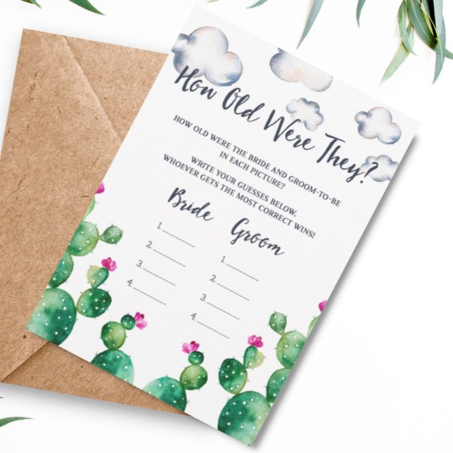Bridal Shower Fiesta How Old Were They Game Card (Creator Uploaded)