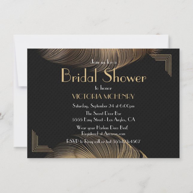 Bridal Shower Flapper Great Gatsby Harlem Nights Invitation (Front)