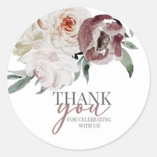 bridal shower, floral bridal, bride to be classic round sticker