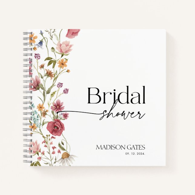 Bridal Shower Floral Guest  Notebook (Front)