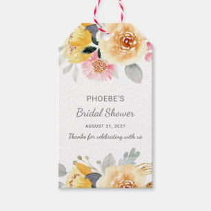Bridal Shower Floral Modern Botanical Watercolor Gift Tags