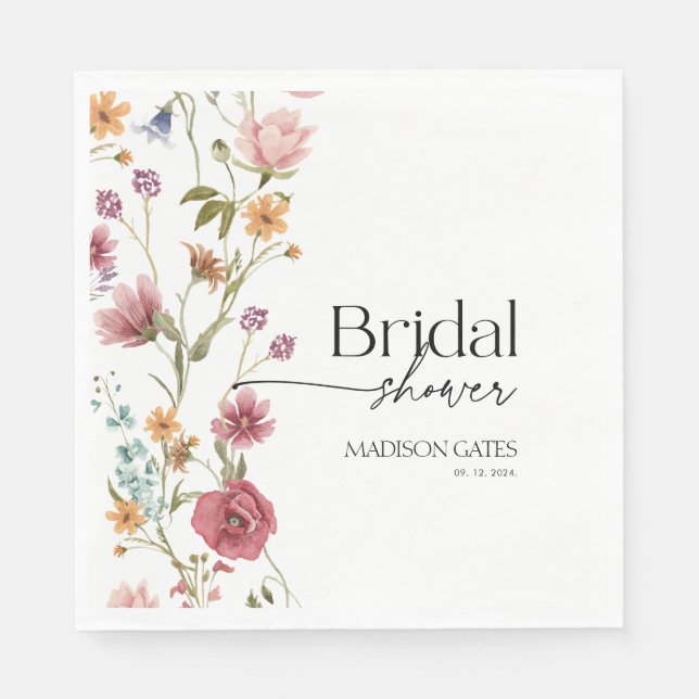 Bridal Shower Floral Napkin (Front)